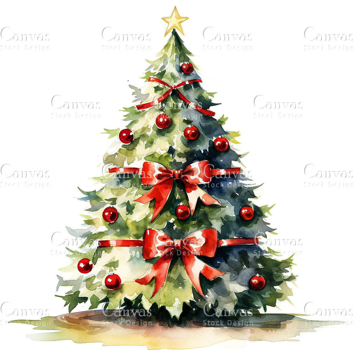 Christmas Tree, Watercolor, Jpgs, Bundle, Junk Journal, Christmas, Christmas Clipart, Digital Download