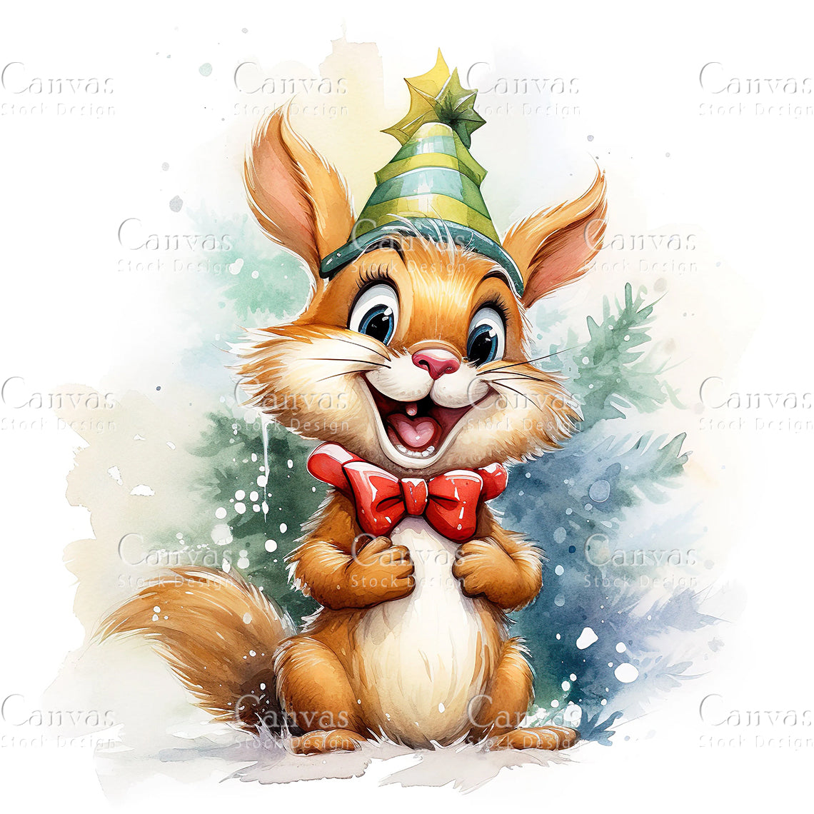 Christmas Squirrel, Watercolor, Jpgs, Bundle, Junk Journal, Christmas, Christmas Clipart, Digital Download