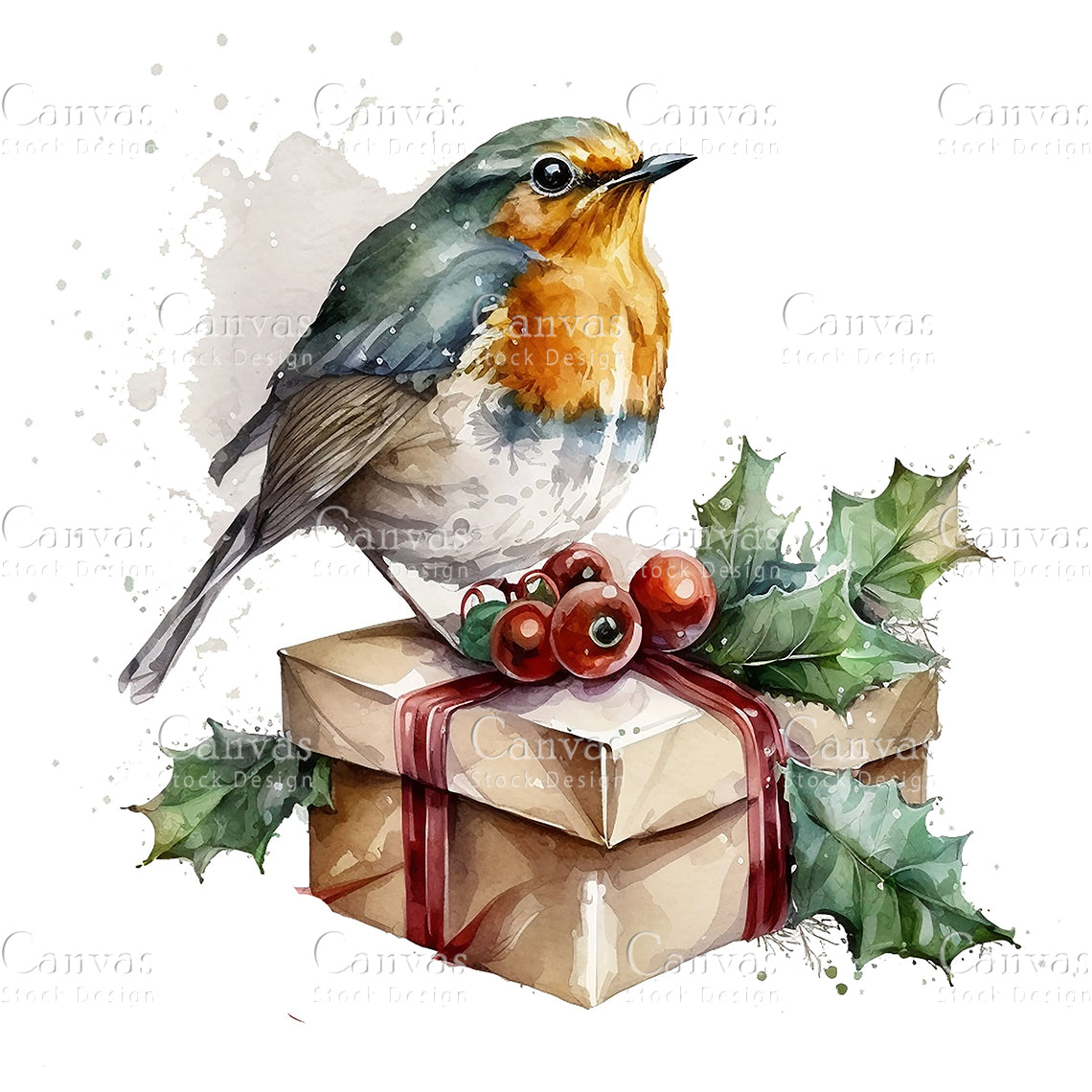 Robin Clipart, Watercolor, Jpgs, Bundle, Junk Journal, Christmas, Christmas Clipart, Digital Download