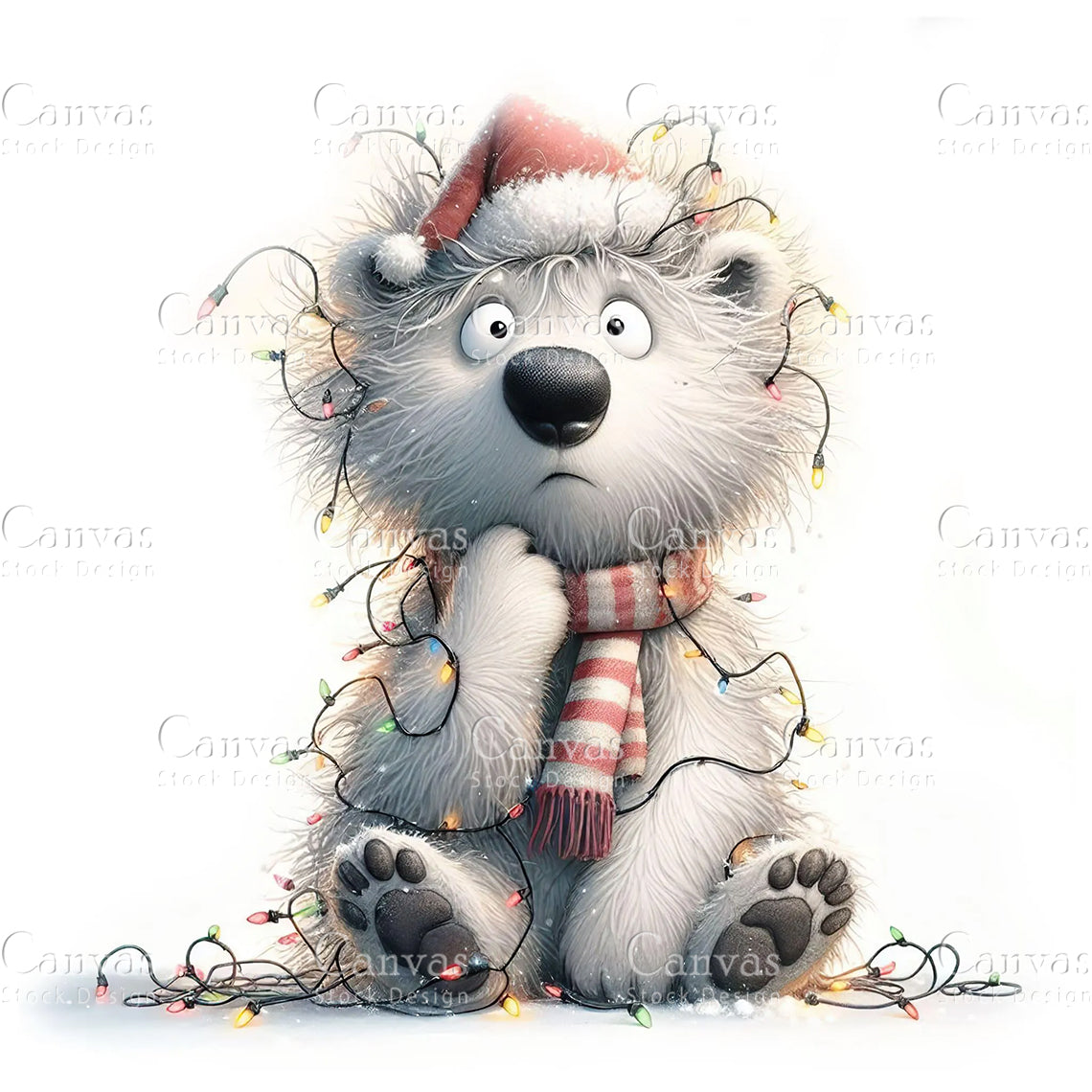 Polar Bear, Watercolor, Jpgs, Bundle, Junk Journal, Christmas, Christmas Clipart, Digital Download