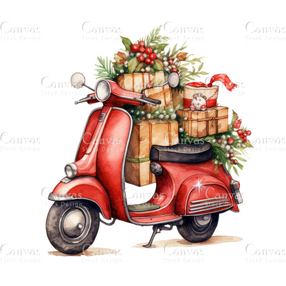 8 Christmas Delivery, Watercolor, Jpgs, Bundle, Junk Journal, Christmas, Christmas Clipart, Digital Download