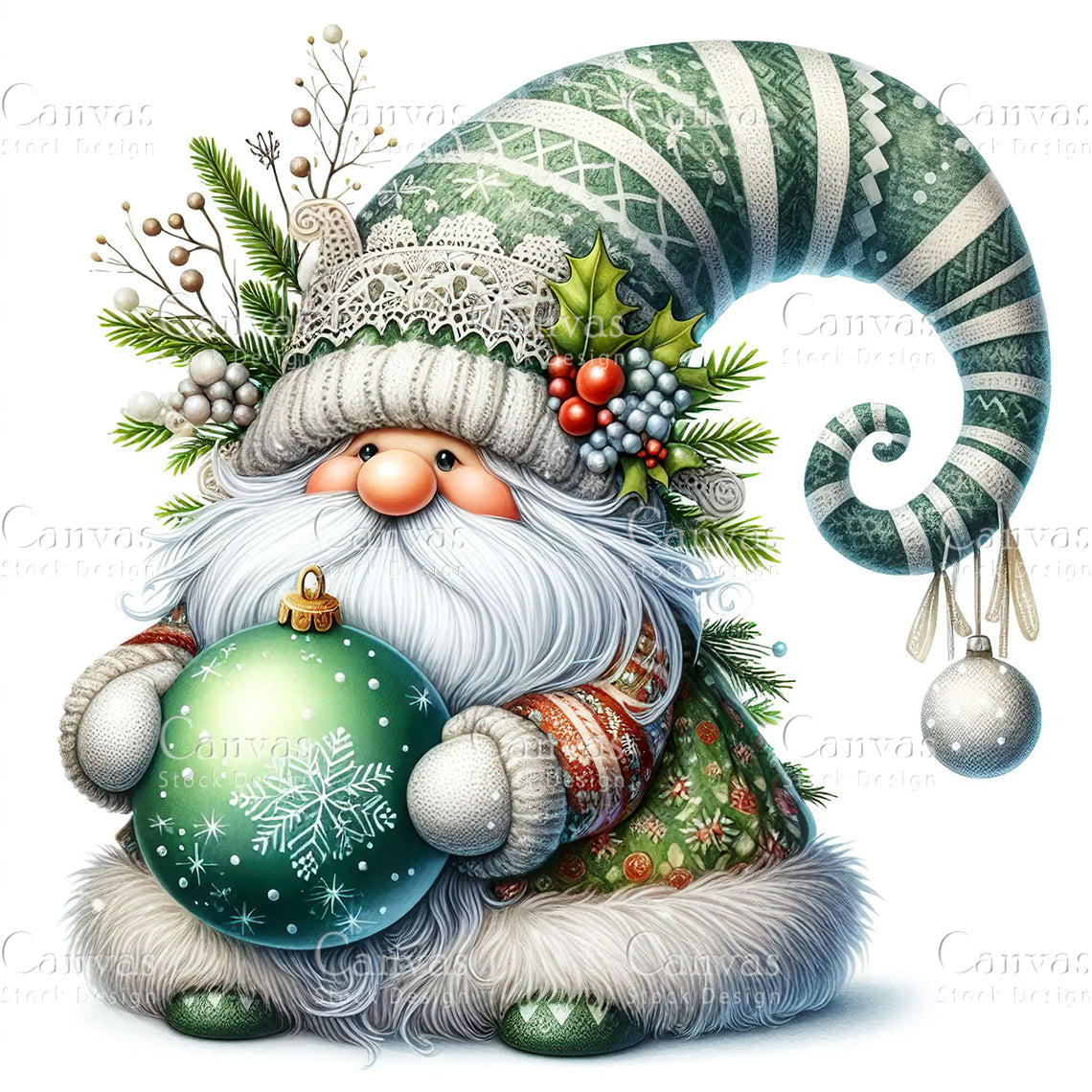 Christmas Gnome, Watercolor, Jpgs, Bundle, Junk Journal, Christmas, Christmas Clipart, Digital Download