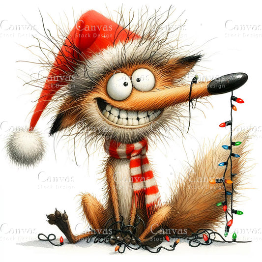 Christmas Fox, Watercolor, Jpgs, Bundle, Junk Journal, Christmas, Christmas Clipart, Digital Download