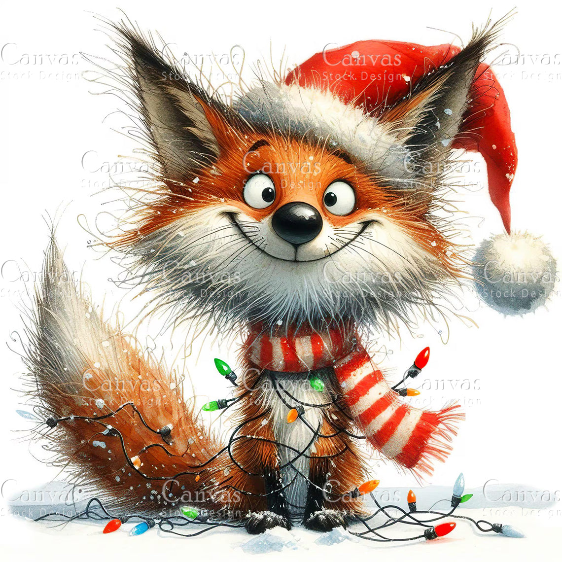 Christmas Fox, Watercolor, Jpgs, Bundle, Junk Journal, Christmas, Christmas Clipart, Digital Download