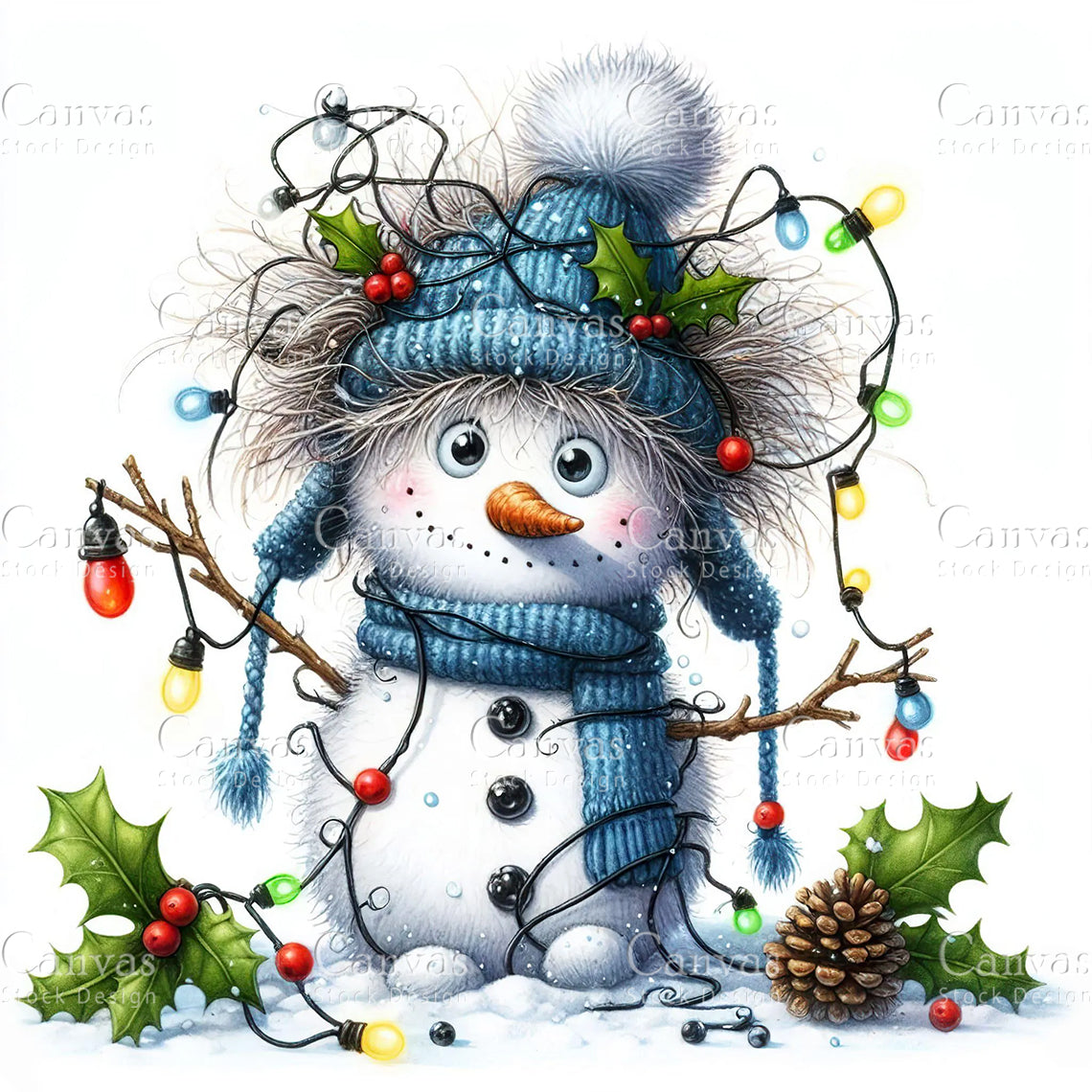 Snowman, Watercolor, Jpgs, Bundle, Junk Journal, Christmas, Christmas Clipart, Digital Download