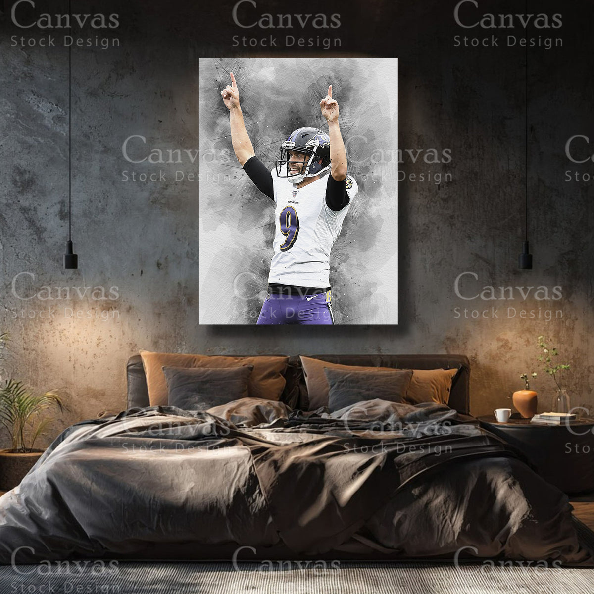 Collector-inspired Justin Tucker football wall art print
