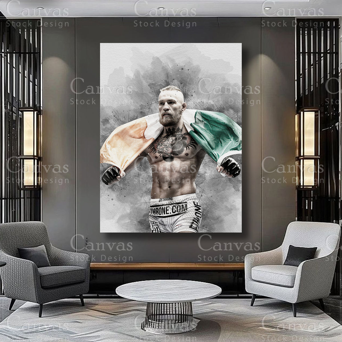 Conor McGregor fighter wall artwork on premium canvas