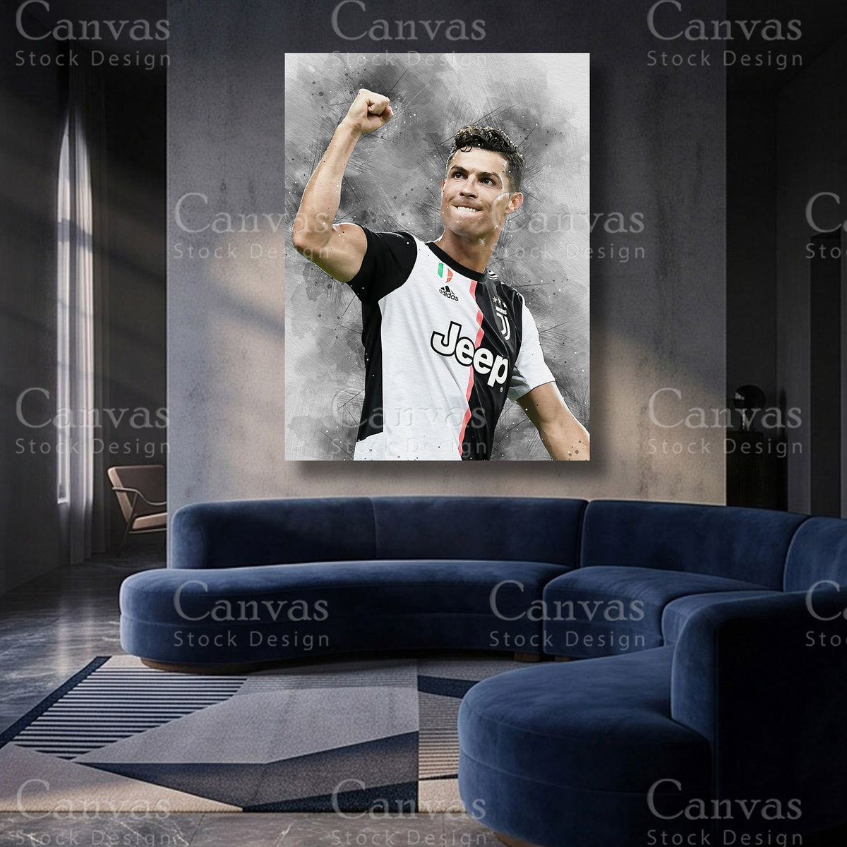 Cristiano Ronaldo Football Canvas Artwork