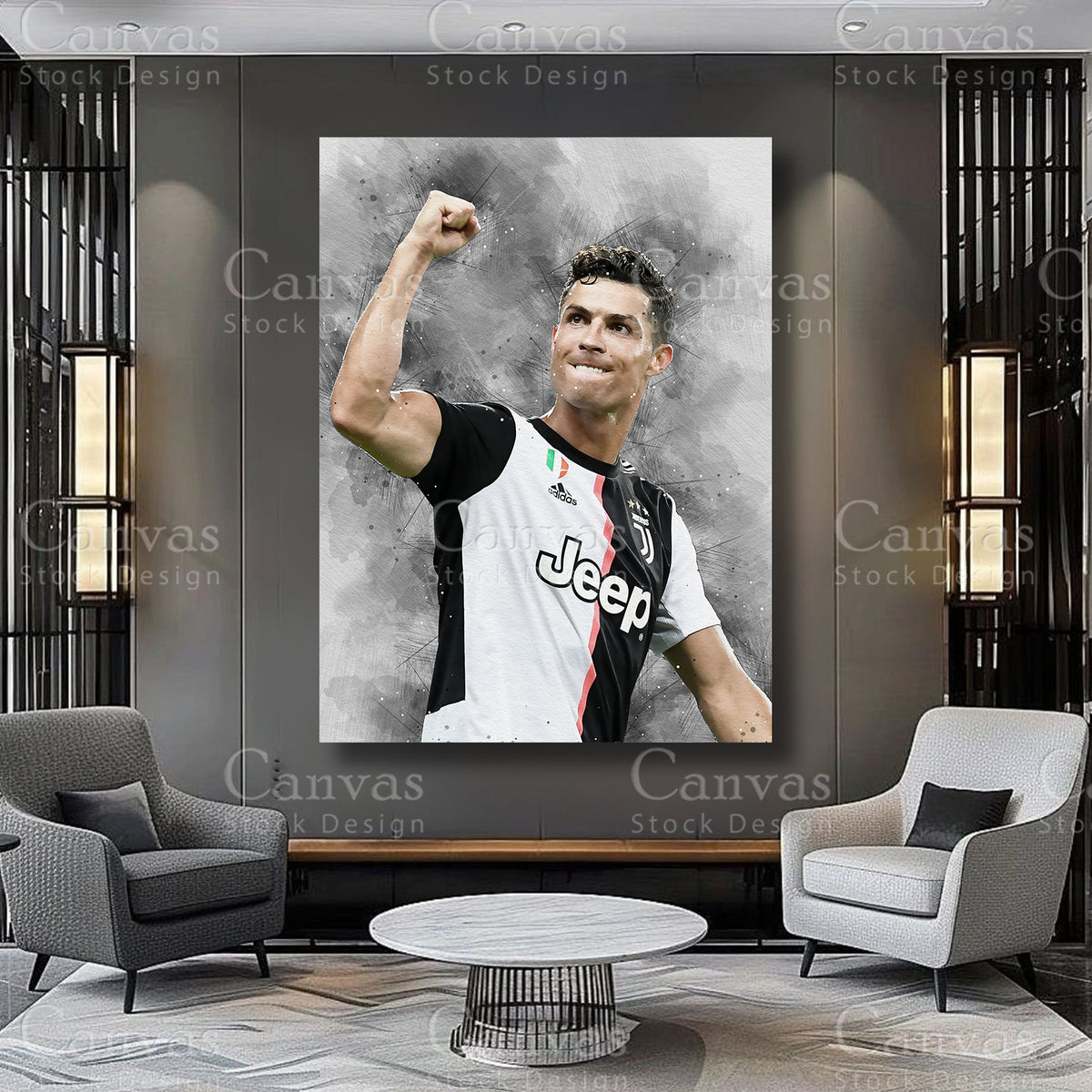 Cristiano Ronaldo Athlete Wall Art on Premium Canvas