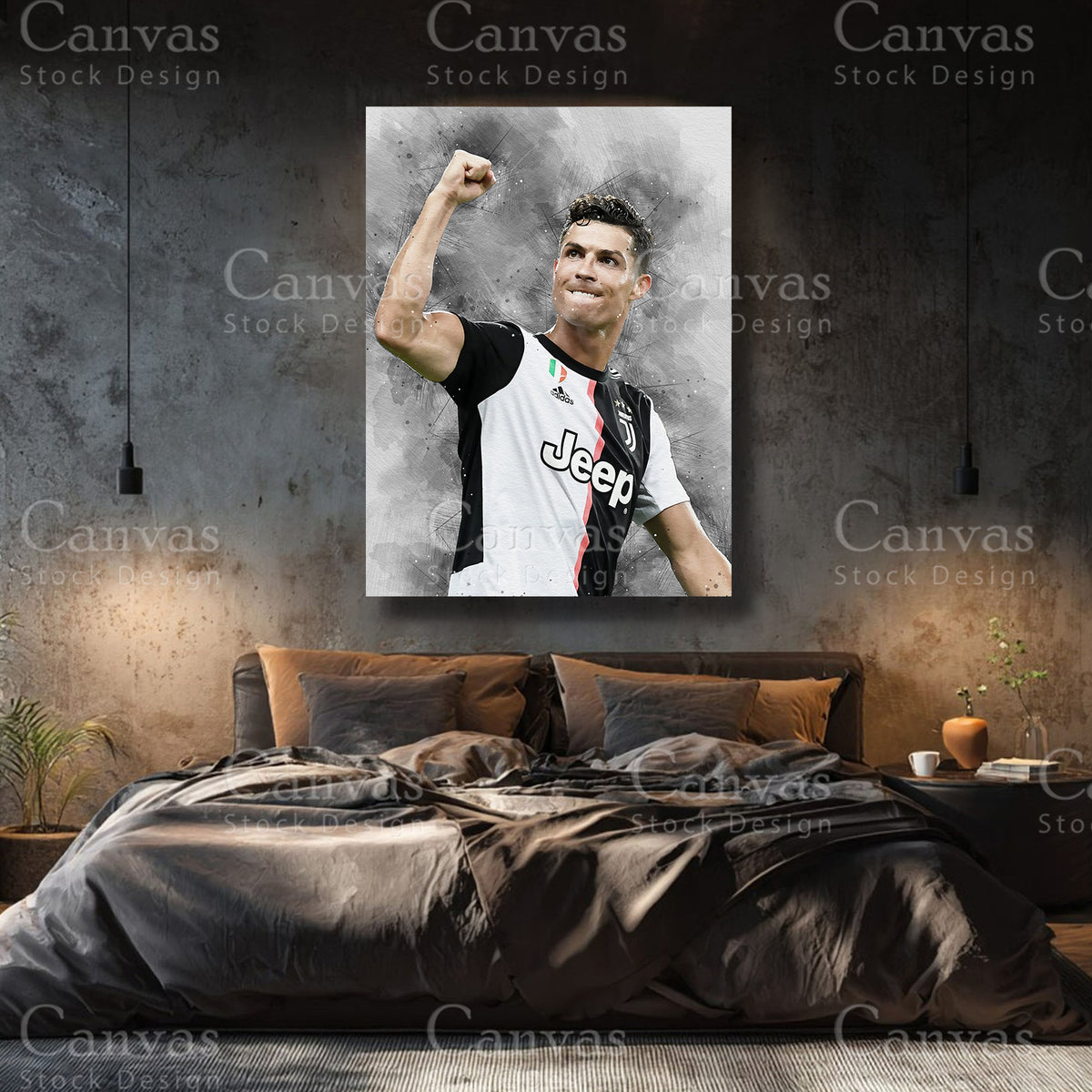 Cristiano Ronaldo Premium Football Canvas Wall Art