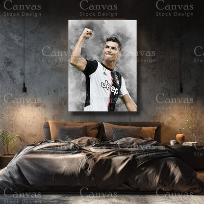 Cristiano Ronaldo Premium Football Canvas Wall Art