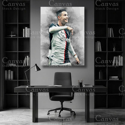 Cristiano Ronaldo Football Canvas Wall Art