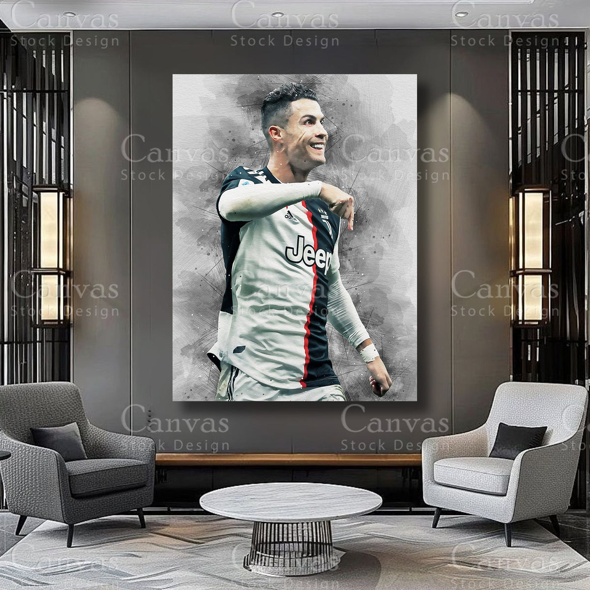 Cristiano Ronaldo Athlete Artwork on Premium Canvas
