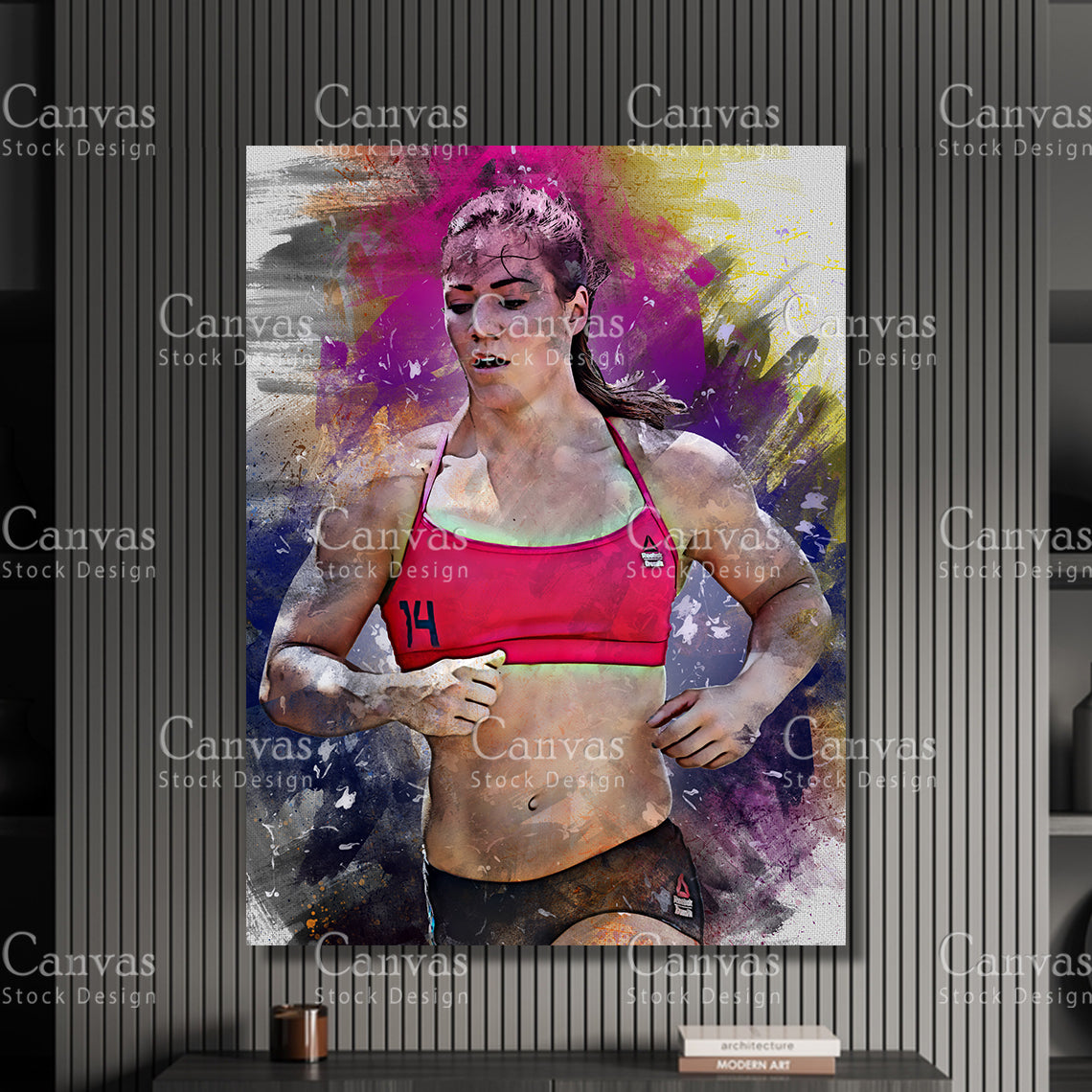 Camille Leblanc Bazinet Canvas Frame, Kids Wall Decor, Crossfit Fan, Man Cave Gift for Him - Her, Sports Canvas Wall Art