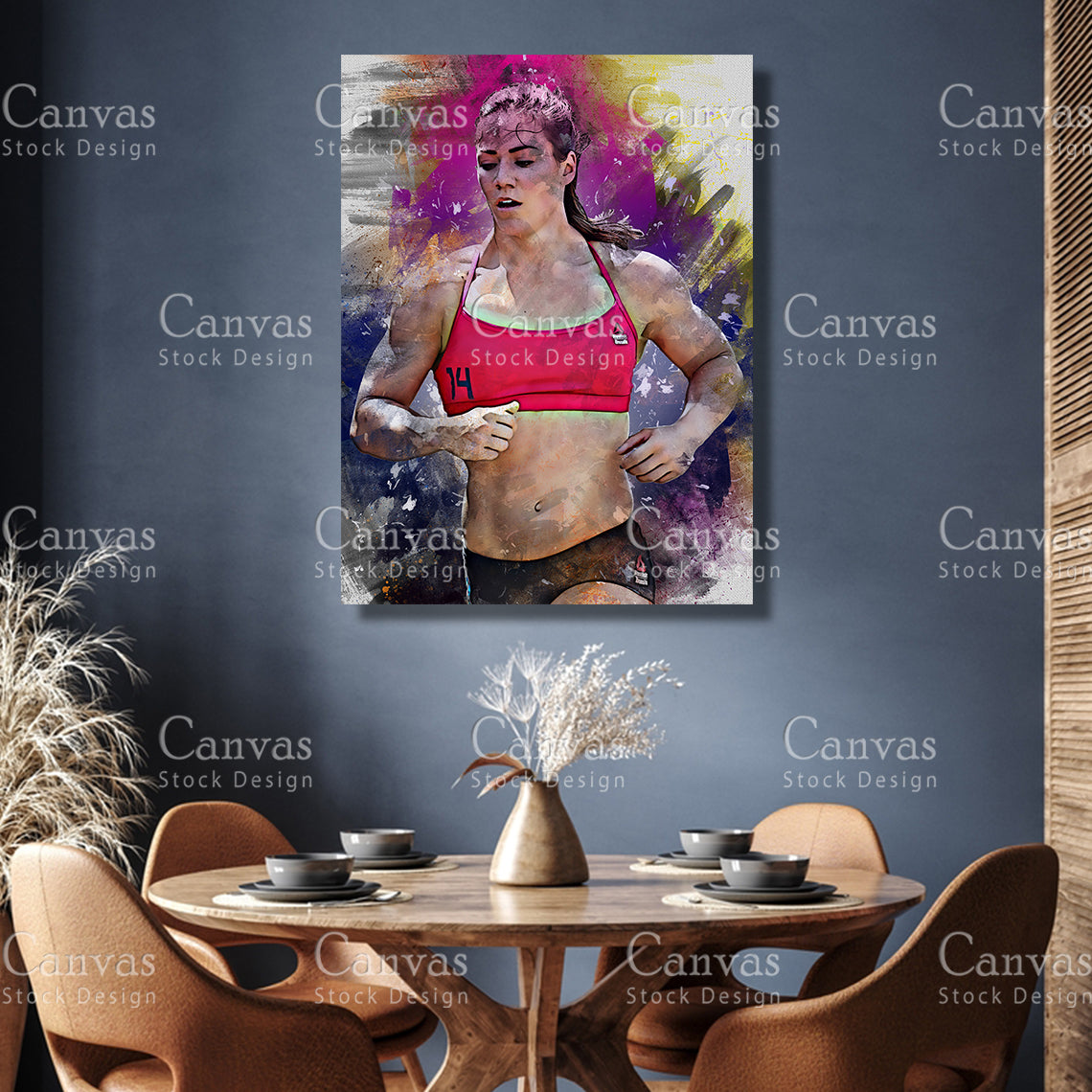 Camille Leblanc Bazinet Canvas Frame, Kids Wall Decor, Crossfit Fan, Man Cave Gift for Him - Her, Sports Canvas Wall Art