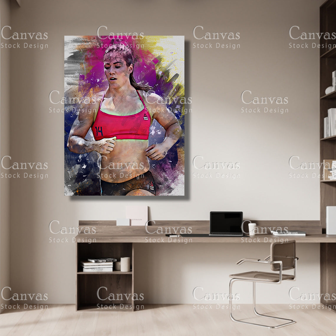 Camille Leblanc Bazinet Canvas Frame, Kids Wall Decor, Crossfit Fan, Man Cave Gift for Him - Her, Sports Canvas Wall Art