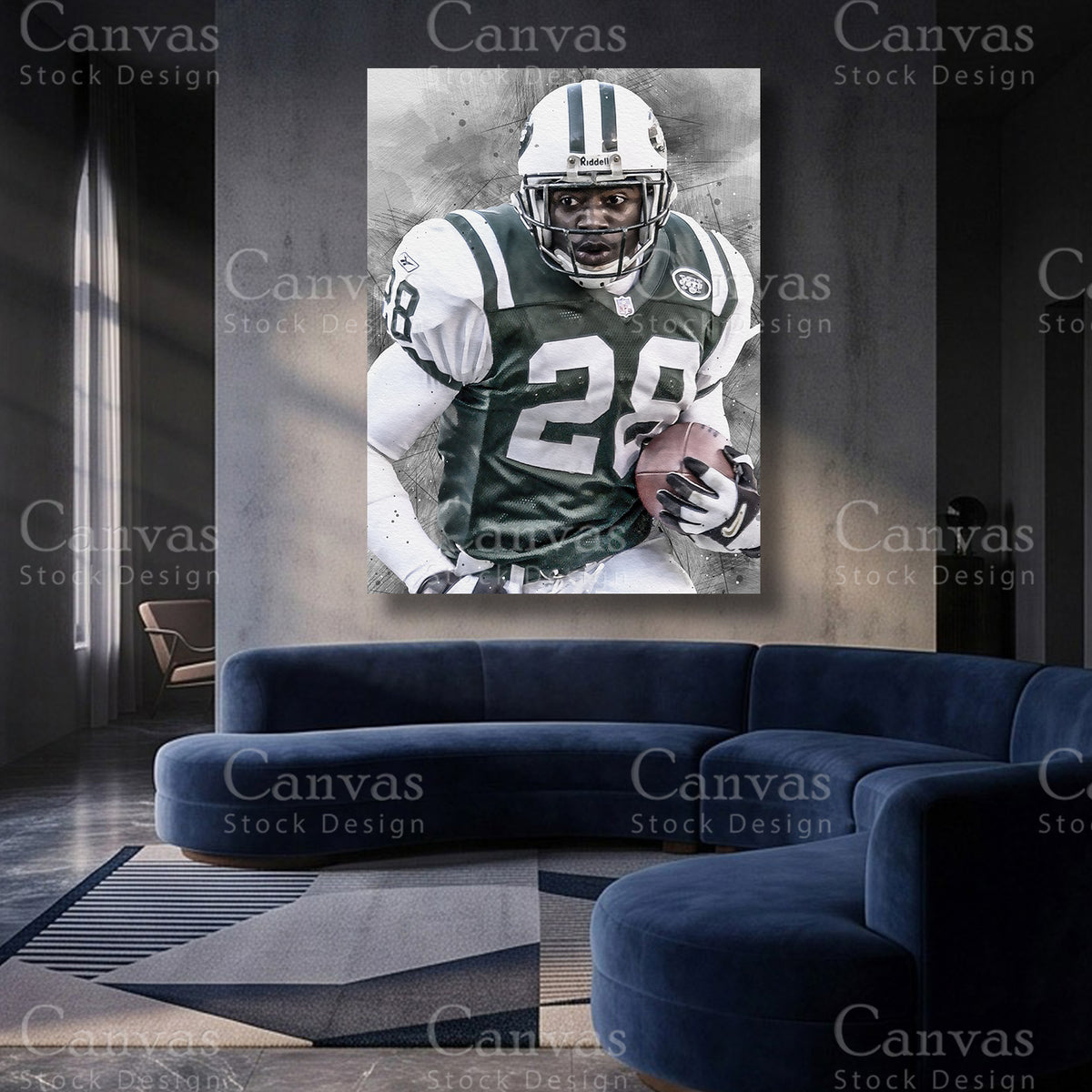 Curtis Martin inspired running back canvas print