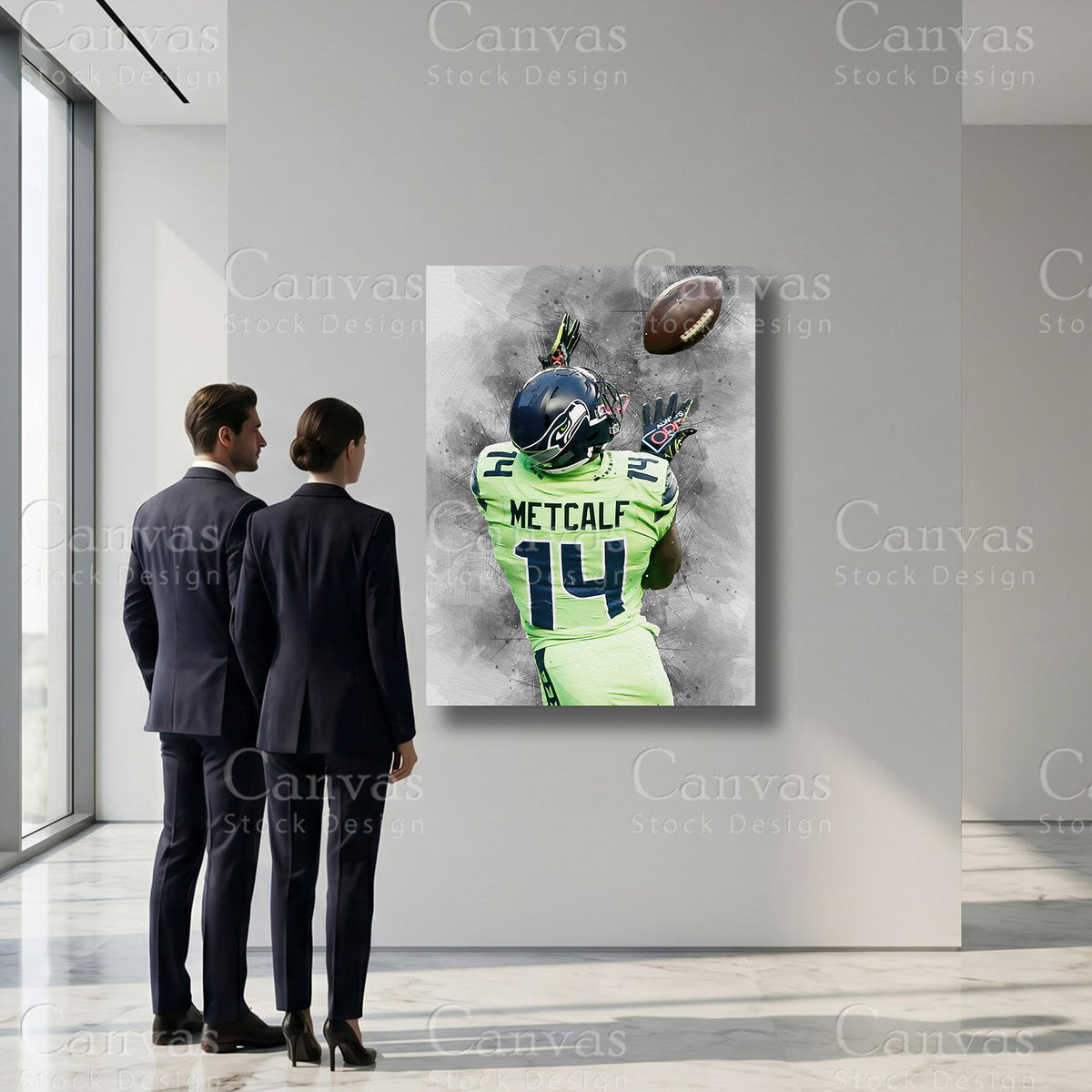 DK Metcalf inspired professional football player canvas