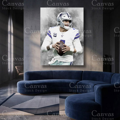 Dak Prescott inspired quarterback canvas print