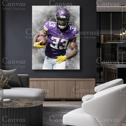 Dalvin Cook football artwork for a sports fan display