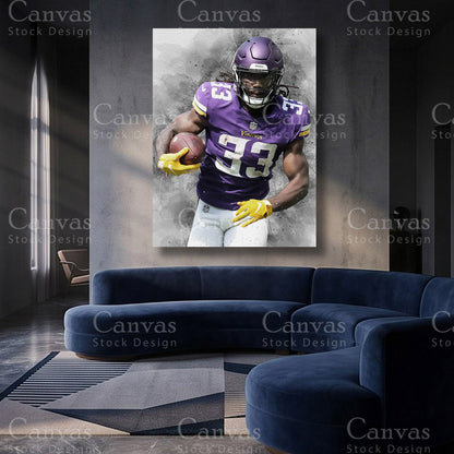 Dalvin Cook inspired running back canvas artwork