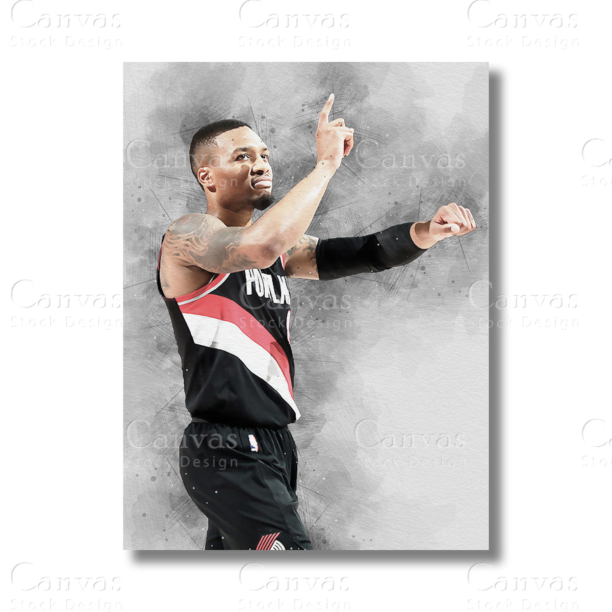 Damian Lillard basketball canvas wall art