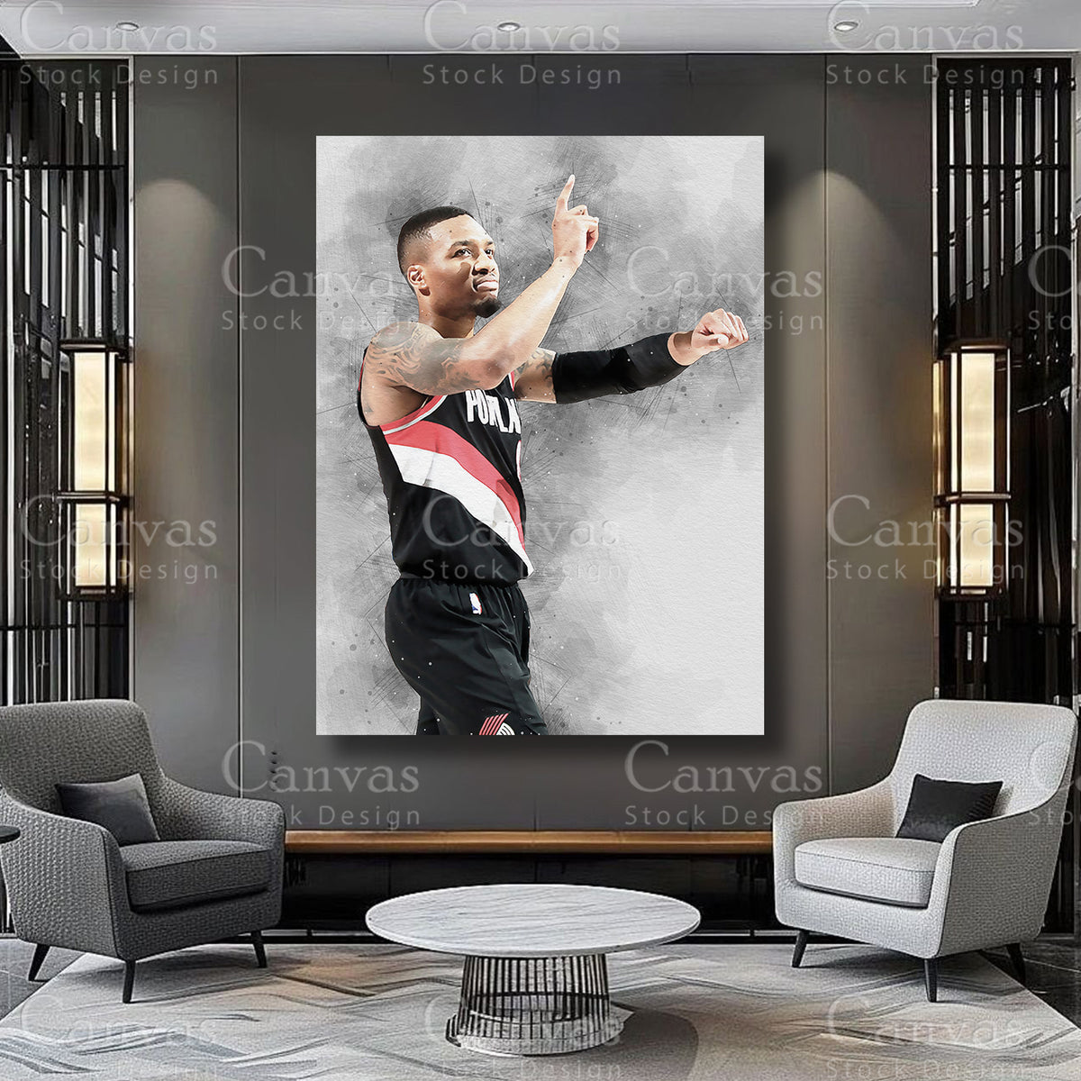 Damian Lillard basketball player wall art