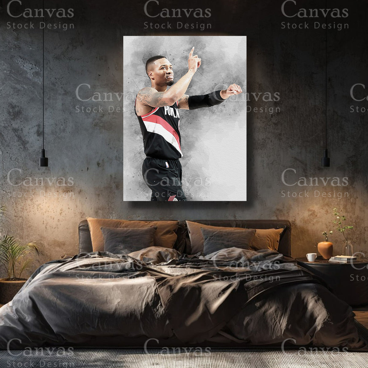 Premium Damian Lillard canvas wall art