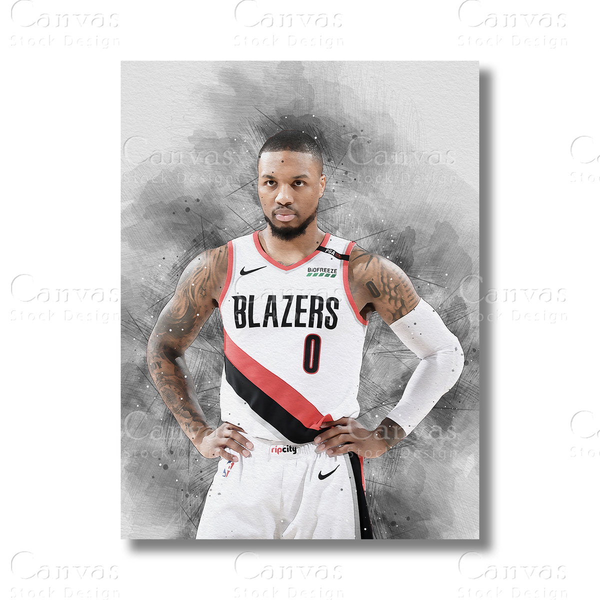 Damian Lillard basketball wall art