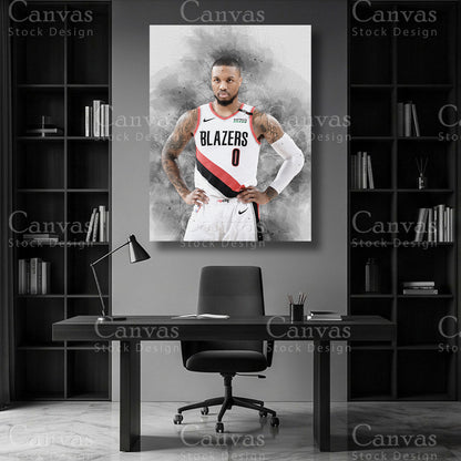 Damian Lillard NBA wall artwork