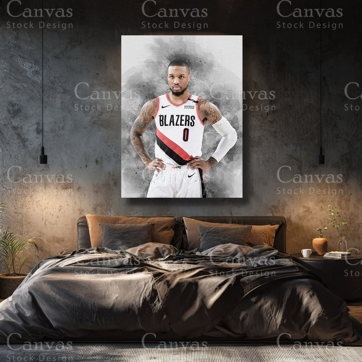 Luxury Damian Lillard basketball wall art