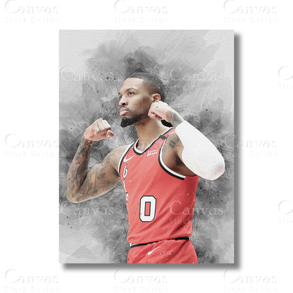 Damian Lillard NBA canvas wall art