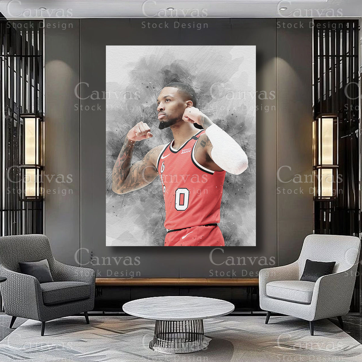 Damian Lillard luxury basketball artwork