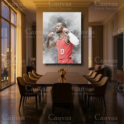 Damian Lillard framed NBA artwork