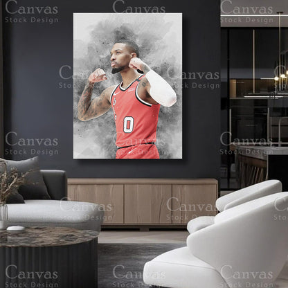 Damian Lillard basketball collector wall art