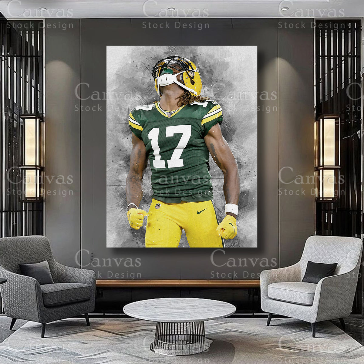 Davante Adams NFL wall art for a personal sports collection