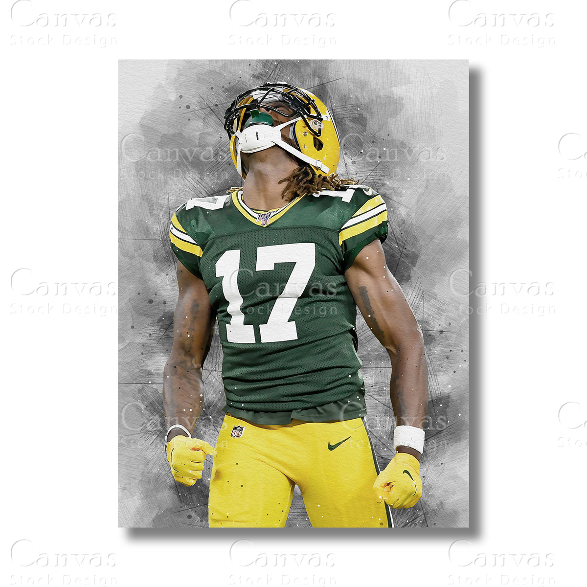 Davante Adams canvas wall art for NFL football fans