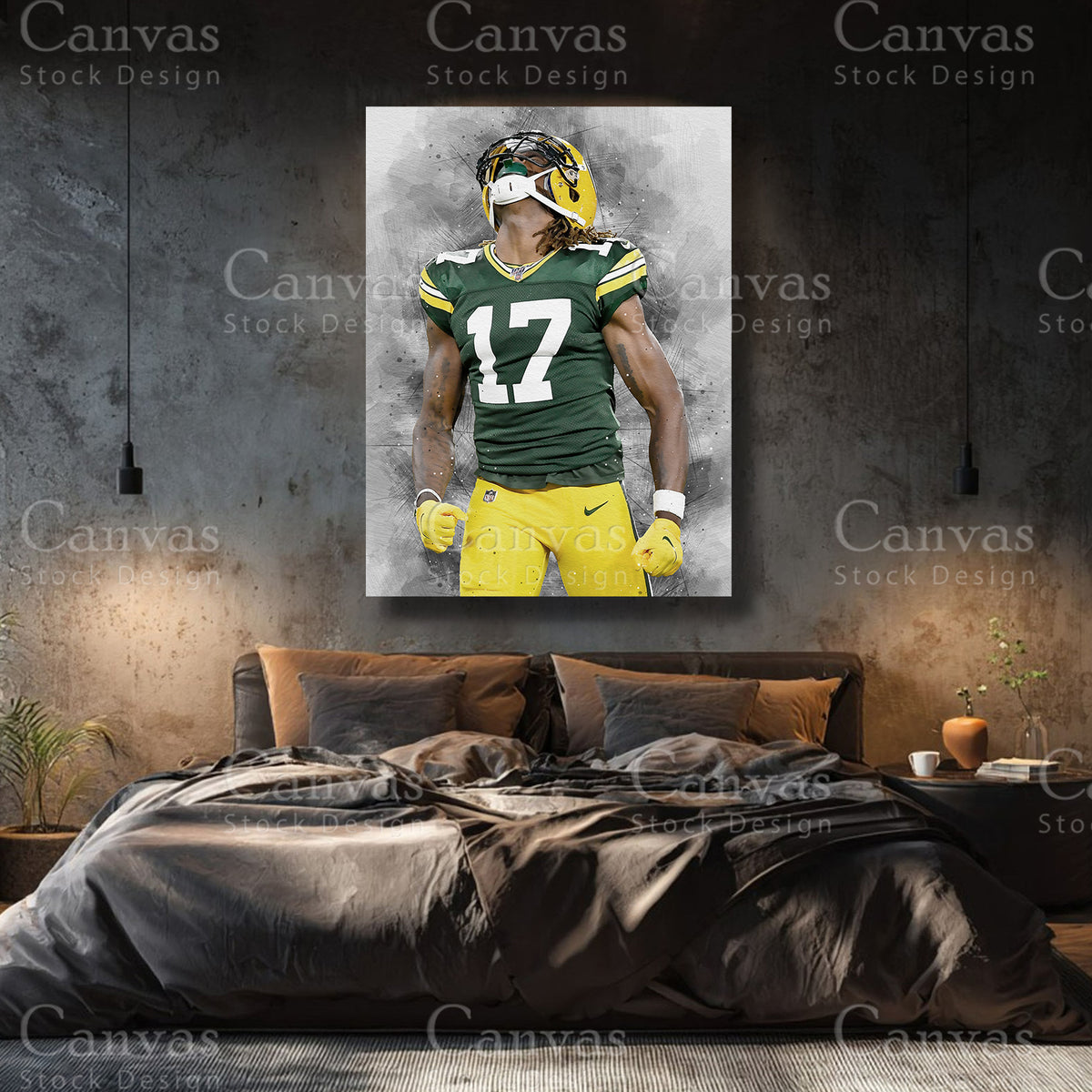 Davante Adams football wall artwork for an NFL collection