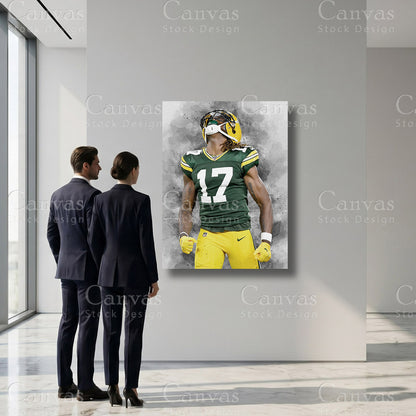 Davante Adams inspired football player canvas display