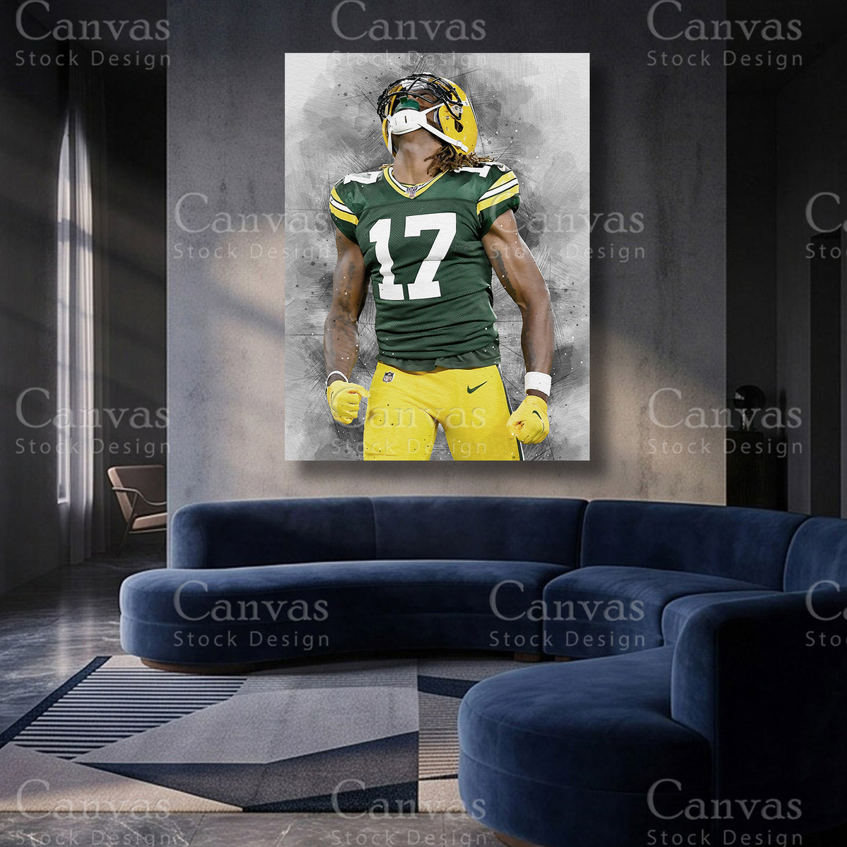 Davante Adams inspired wide receiver canvas print