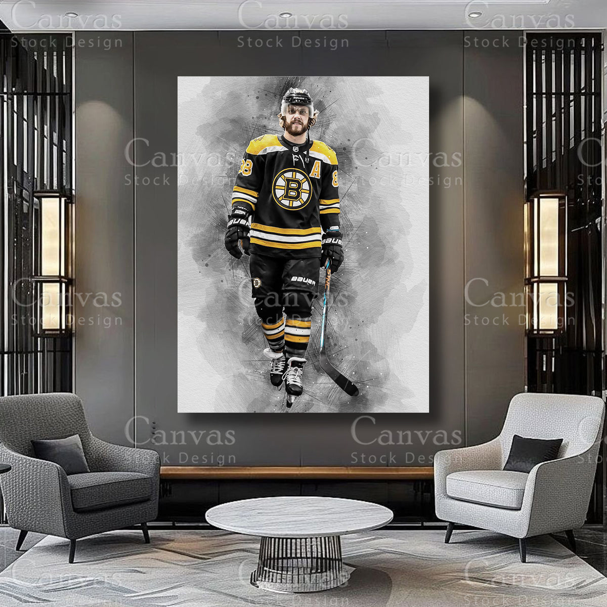 David Pastrnak Athlete Wall Art on Premium Canvas