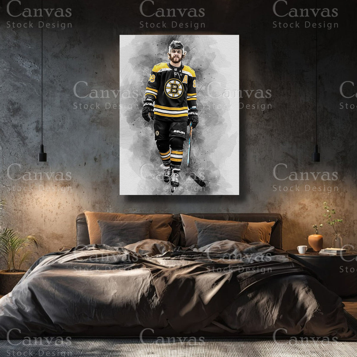 David Pastrnak Premium Ice Hockey Canvas Wall Art