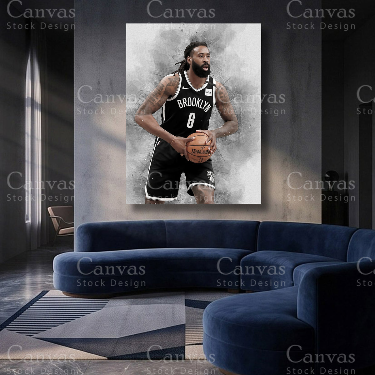 DeAndre Jordan basketball artwork