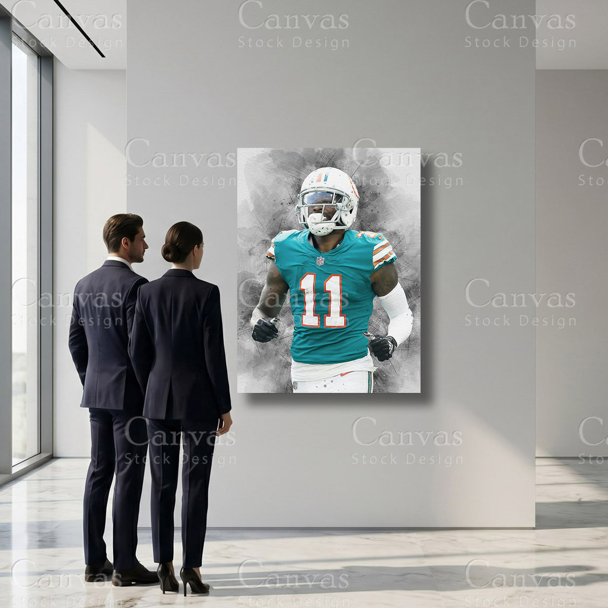 DeVante Parker inspired professional football wall display