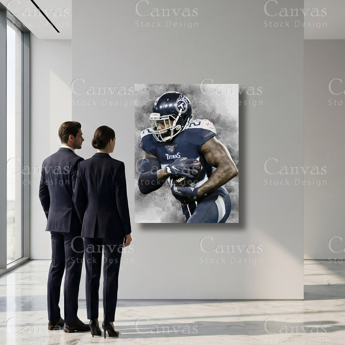 Derrick Henry inspired American football player canvas