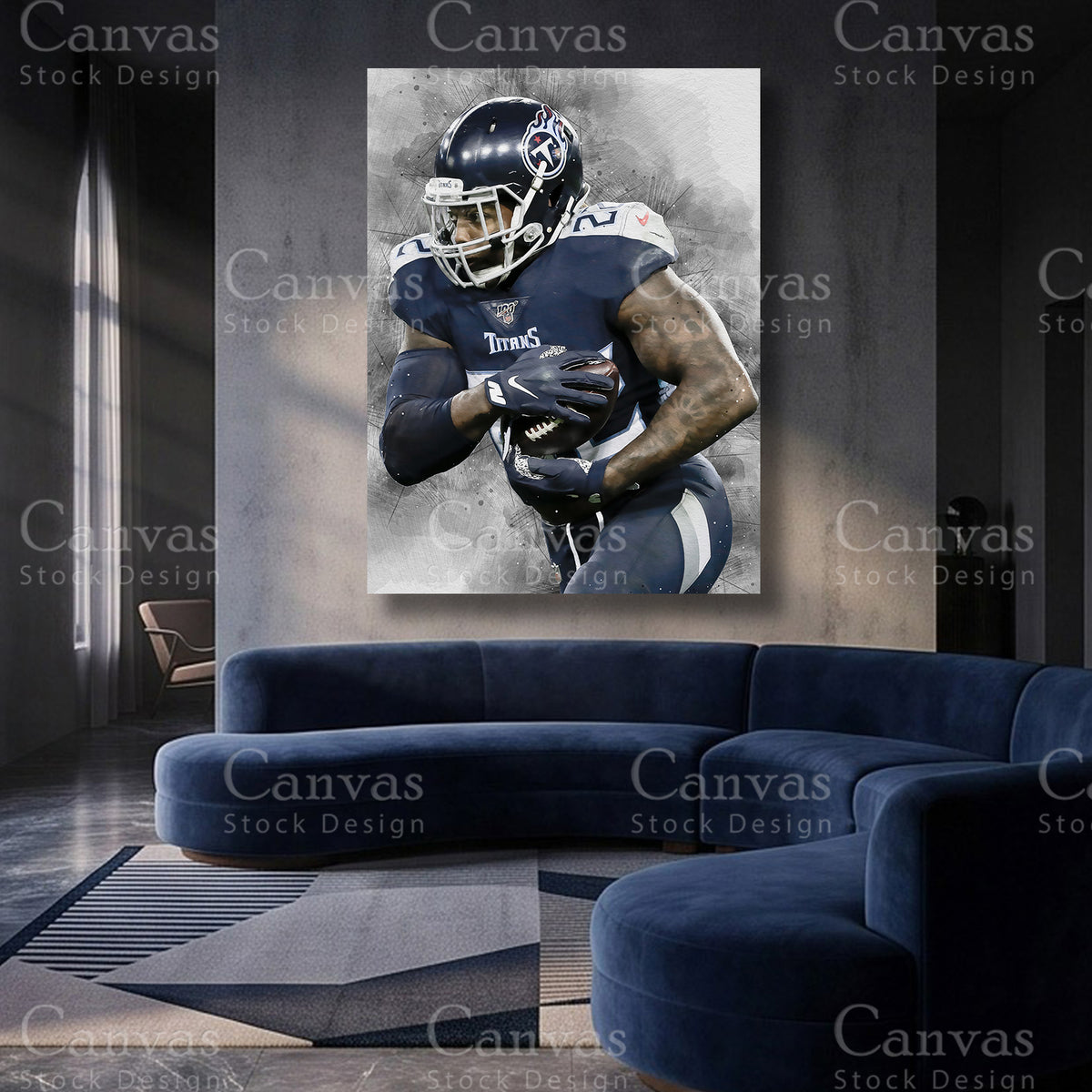 Derrick Henry inspired running back canvas print