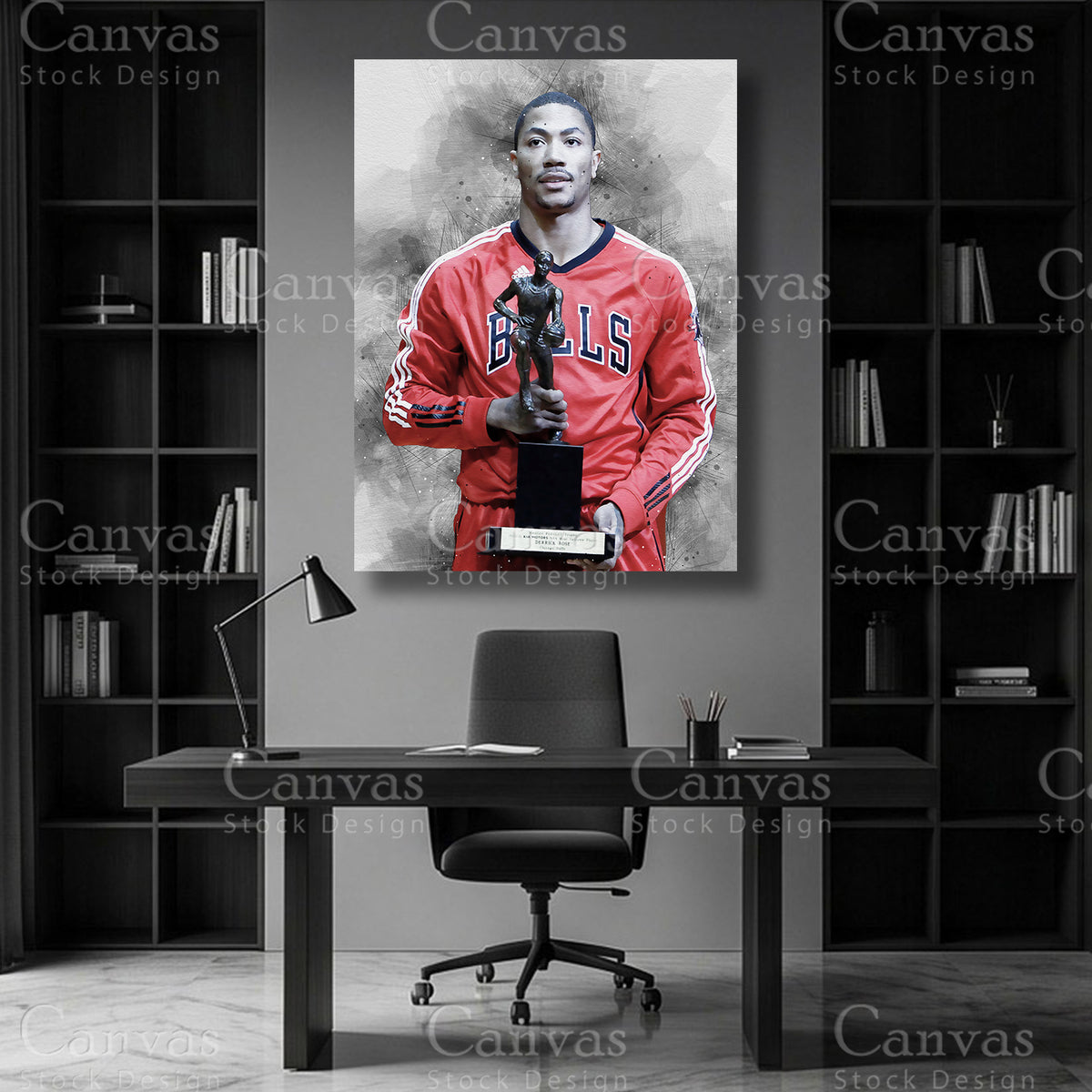 Derrick Rose NBA canvas art