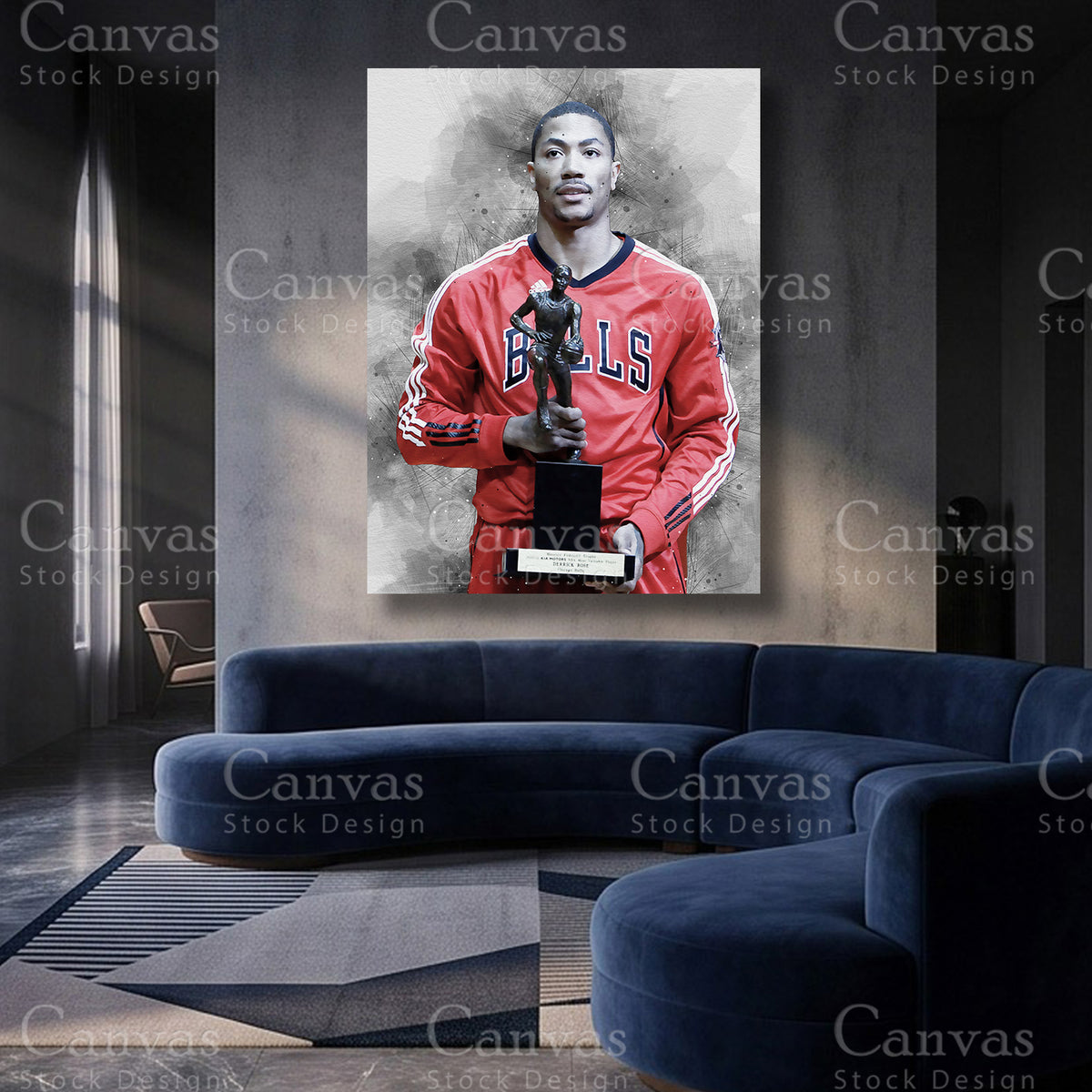 Derrick Rose basketball artwork