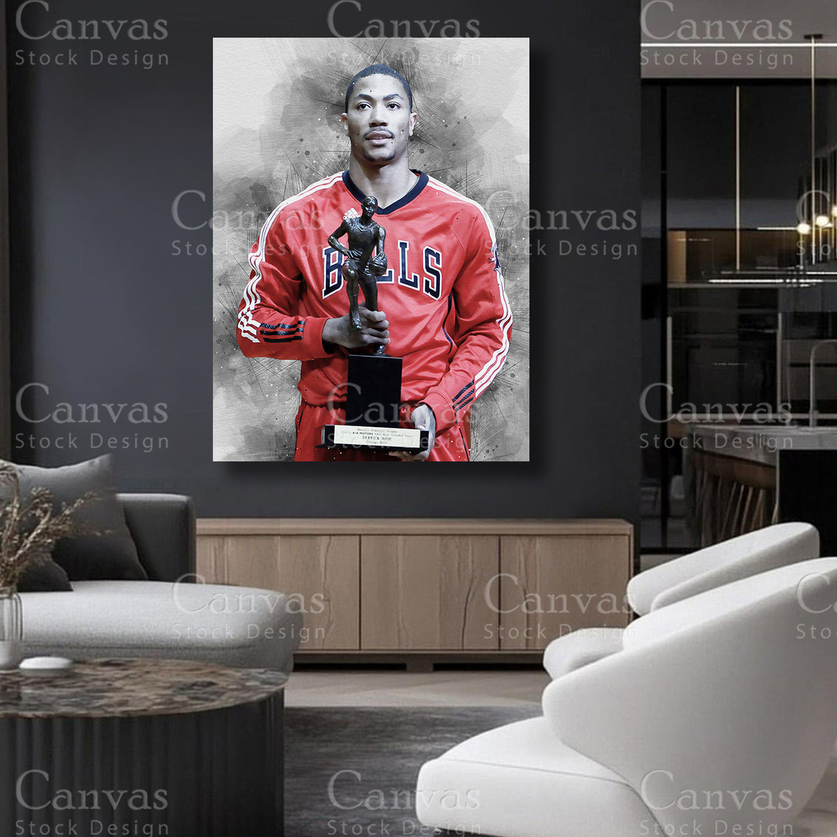 Derrick Rose basketball player wall art