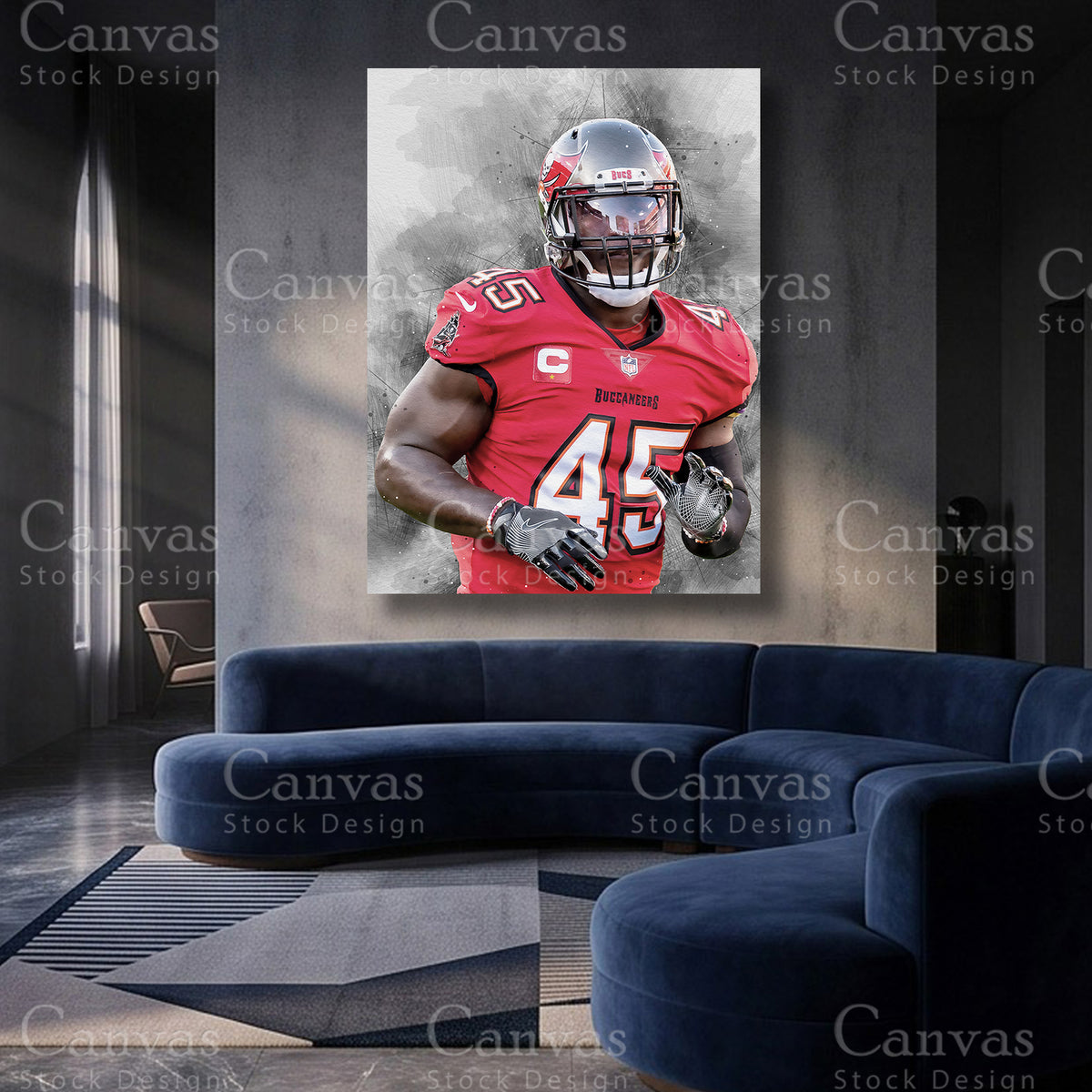 Devin White inspired linebacker canvas print